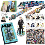 BTS Jimin Muse Albumi Toodete Kingikarp, Jimin Akr&uuml;&uuml;lalusel Seisja, Lomo Kaardid, V&otilde;tmehoidja, Kleebised, Kaelaripats, M&auml;rk, BTS Jimini Sooloalbumi F&auml;nnide Kollektsioonikomplekt gray