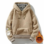 Soe lambavilla kapuutsiga dressipluus meestele Fliisvoodriga Spordir&otilde;ivad Korea Pullover Paksustatud Termiline Tuulekindel Lapiline Mitmek&uuml;lgne Dressipluus XL beige
