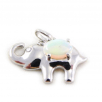 Les Tr&eacute;sors De Lily [G0795] - h&otilde;bedane ripats  Opal Goddess  elevant H&otilde;bevalge (roodiumiga kaetud) - 20x11 mm valge