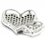 Les Tr&eacute;sors De Lily [I3731] - Pendentif Argent 'Love Divine' noir blanc (rhodi&eacute;) - 25x20 mm must