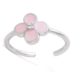 Bague argent enfant 'Flora' rose (rhodi&eacute;) - 9x9 mm 46 h&otilde;be