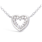 Les Tr&eacute;sors De Lily [N6831] - Collier Argent 'Love' blanc (rhodi&eacute;) - 10x10 mm h&otilde;be