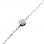 Les Tr&eacute;sors De Lily [P0648] - Bracelet argent 'Princesse Opale' rose opalescent (rhodi&eacute;) h&otilde;be