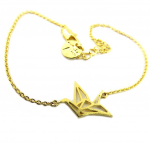 7bis [P8234] - K&auml;sitsi valmistatud k&auml;ev&otilde;ru  Origami  (lind) kullast - 15x12 mm kuld