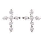 Les Tr&eacute;sors De Lily [Q2947] - h&otilde;bedased k&otilde;rvar&otilde;ngad  Cross  h&otilde;bevalged (roodiumiga kaetud) - 9x7 mm valge