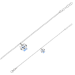 Suzette et Benjamin [Q6013] - Bracelet Enfant 'Chat' blanc bleu S&B - 10 mm sinine