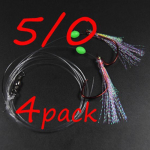 4 kotti 3/0 4/0 5/0 punane nikliga konks, suur v&auml;lklamp Sabikise tursap&uuml;&uuml;dja ​​p&uuml;&uuml;giseade Lumo Bead'iga merevee p&uuml;&uuml;giriistadega