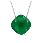 Les Tr&eacute;sors De Lily [Q6764] - h&otilde;bedane kaelakee  Meghan  h&otilde;bedane kaltsedon (roodiumiga kaetud) - 10x10 mm roheline