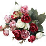 &Otilde;itsev kimp Kunstlilleroos DIY Aiapidu Kodu Pulmad P&uuml;had K&auml;sit&ouml;&ouml;kaunistus punane