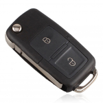 Autotarvikud 2 nupuga klapitav kokkuklapitav auto kaugjuhtimispuldi v&otilde;tmehoidja korpus Golf Bora SEAT Skoda jaoks