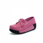 Suvised naiste vabaajajalatsid Seemisnahast Slip-On Flats Platform Loafers 38 roosa
