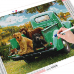 5D DIY Teemantmaali Loom t&auml;isruudukujuline &uuml;mmargune kivikivikomplekt Teemanttikandid Koer K&auml;sitsi valmistatud Kingitus Full Round (20X30CM)