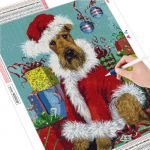 Teemanttikandid Ristpistes Loom 5D DIY Teemantmaaling Koer Mosaiik Soodus J&otilde;ulukingitus Hobid ja k&auml;sit&ouml;&ouml; Full Round (20X30CM)