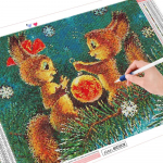 5D t&auml;ispuur ruudukujuline teemanttikandid j&otilde;ulude lumememm k&auml;sit&ouml;&ouml; teemantmaal Maastiku maja K&auml;sitsi valmistatud kingitus Full Round (20X30CM)