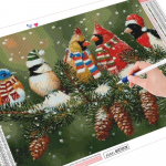 5D DIY Teemantmaaling J&otilde;ululind T&auml;isruudukujuline Teemanttikandid Loomakomplekt Mosaiik Talvine sisekujundus koduks Full Round (20X30CM)