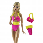 V&auml;rvilised bikiinid Barbie nuku riietele Ujumisriided Monokini &Uuml;hes t&uuml;kis ujumistrikoo Barbie nukumaja 1/6 nukkude aksessuaarid Laste m&auml;nguasjad roosa