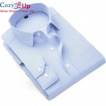 Cozy Up Triibulised pikkade varrukatega s&auml;rgid Puuvillased &auml;ris&auml;rgid meestele Moodsad kortsudeta meester&otilde;ivad 38/M helesinine v&auml;rv