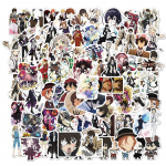 100 tk Bungo hulkuvate koerte kleebis Anime kleebis PVC grafiti aplikatsiooniga kohver mitmev&auml;rviline
