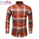 Cozy Up meeste Slim-Fit pikkade varrukatega ruuduline kalasabas&auml;rk M punane