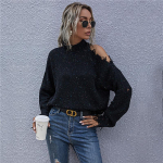 Naiste kevads&uuml;gisene soliidne silmkoeline kampsun džemprid, pulloverid, t&auml;isvarrukatega kilpkonnaga, lahtised k&otilde;ik sobivad SL S must