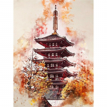 5D DIY Teemantmaal Abstraktne Arhitektuur Teemanttikandid Maastikud Ristpistes T&auml;is&uuml;mmargune puur Kodukaunistuse kingitus Full Round 15x20CM