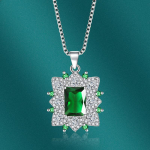 BELLA BOX ruudukujuline ripats kaelakee mitmev&auml;rviline mood pulma kihlus ehted roheline