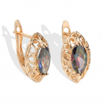 Kinel Horse Eye looduslikud tsirkoonklambriga k&otilde;rvar&otilde;ngad naistele roosa kuldne v&auml;rv