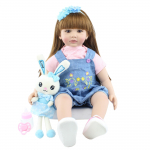 BZDOLL 60 CM Silikoonist Reborn Mudilane Nukk M&auml;nguasi Elutruu vin&uuml;&uuml;list printsess Beebi riidest kehaga Elus Bebe kleit t&uuml;drukule s&uuml;nnip&auml;evakingitus 60cm Doll, Brown eyes