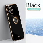 Square Plating Candy Colors Finger Ring Stand telefoni&uuml;mbris OPPO Realme C35 C25Y C21Y C20A C17 jaoks Pehme TPU p&otilde;rutuskindel kaitsev tagakaas Realme V25 jaoks Realme C35