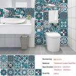 16 tk Portugali stiilis keraamilised plaadid seinakleebis K&ouml;&ouml;k Vannitoalauad Kunstseinamaal Kodukaunistused Koorige ja kleepige PVC seinakleebised 15cmX15cmX16pcs