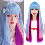 MISS WIG naiste pikk sirge punase veini parukas s&uuml;nteetilisest kiust parukas, must pruun ombre v&auml;rv naistele igap&auml;evaseks kandmiseks 24inches