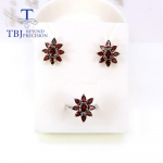 Bolaijewelry Uus Naturaalne granaadist s&otilde;rmus k&otilde;rvar&otilde;ngad Ehtekomplekt Lihtne mood 925 h&otilde;bedast peened ehted naistele 6#