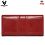 Br&auml;ndi ehtsast nahast naiste rahakott nahast RFID suure mahutavusega mitme kaardi pesaga pikk sidurikott disainer rahakott mobiiltelefoni kott punane