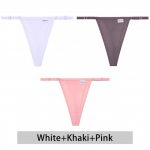 FINETOO 3TK/komplekt Puuvillased alusp&uuml;ksid Seksikas G-String naiste aluspesu T-selja pesu Naiste alusp&uuml;ksid alusp&uuml;ksid reguleeritav rihm intiimne S