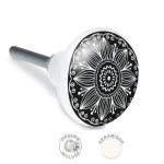 Les Tr&eacute;sors De Lily [A2521] - Must  Mandala  keraamiline m&ouml;&ouml;bli nupp - 65x35 mm must