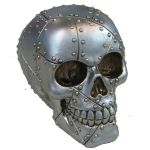 Les Tr&eacute;sors De Lily [A3298] &ndash; hall vaigust kujuke  Skull  (metallplaadid) - 15x12x10 cm hall
