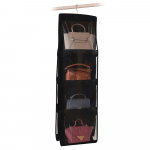 4-kihiline k&auml;ekoti rahakott Tolmukindel korraldaja 8 taskuga metallist konksuga koti hoiukott riidekapi jaoks must