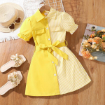 Laste suvine laste lapiline v&auml;rviline l&uuml;hikeste varrukatega s&auml;rk seelik t&uuml;drukukleit 100cm roosa