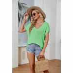 2023. aasta suvine l&uuml;hikeste varrukatega vabaaja T-s&auml;rk Naiste Seksikad tops&auml;rgid V-kaelusega moodne &uuml;laosa Soliidne riietus Elegantne Blusas 25883 S orion i v&auml;rv