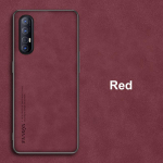 Luksuslik PU-nahast &uuml;mbris OPPO Reno 3 4 Pro 5G Reno3 Reno4 kaanega matt silikoonist telefoni&uuml;mbris OPPO jaoks Find X2 Pro X3 Lite X2 Neo Reno 3 Pro 5G punane