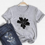 (Aasia suurus)Bee Lovely Style Trend Tee Top Moodne T-s&auml;rk Riietus 90-ndate vabaaja l&uuml;hikeste varrukatega naiste prinditud naiste graafiline T-s&auml;rk S