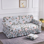 1 2 3 4-kohalised lilledega tr&uuml;kitud diivanikate, veniv spandex diivani seelikukatted Elastsed eemaldatavad diivanikatted elutuppa 1Pc 2-seat 145-180cm