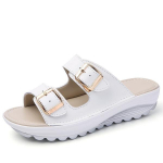 Suvised naiste sandaalid Lamedad kingad Nahast vabaajajalatsid Avatud ninaga Mood Rannakingad Naiste kingad 42 valge