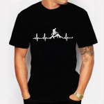 Mountain Bike Heartbeat Biking Print Meeste T-s&auml;rgid Suvised l&uuml;hikeste varrukatega T-s&auml;rgid Suures suuruses Camiseta M