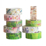10 tk Spring Washi teibi komplekt 15mm*5m Green Season Paper Kleeplindi Dekoratsioonikleebised