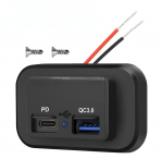Kahe USB-autolaadija pistikupesa 12 V 24 V USB laadimisv&auml;ljundi toiteadapter mootorrattale auto veoauto paadi RV toiteadapteri pistikupesa YSXX PD+QC