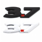 3D metallist 3.7 logoga autokleebism&auml;rgiga autoembleemi pagasiruumi kleebised must