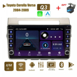 2 Din Androidi autoraadio multimeediumivideopleier Toyota Corolla Verso 2004-2009 jaoks koos nupunupuga Carplay WiFi 2+32GB 1+16GB