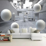 3D-abstraktne ruumimaaling Laiendage ruumipalliga teleri taustapilt Elutoa magamistoa kaunistuse tapeet 200 cm(W) x 140 cm(H)