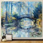 Vaikne metsavaip kodukaunistamise gobel&auml;&auml;n Mandala Bohemian dekoratiivne reisimadrats joogamatt Hipi diivanitekk 230x180cm